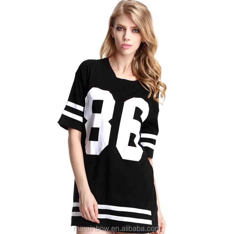 Offre Spéciale 2021 femmes d'été Style Boyfriend Rayé T-shirt De Baseball Grande Taille Robe Vêtements Hip Hop Surdimensionné T-shirt Robe