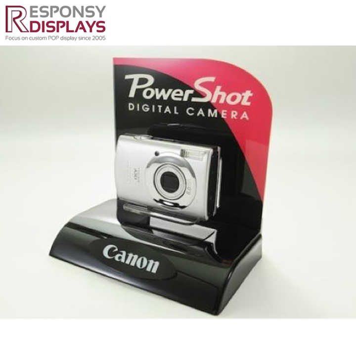 Black Acrylic Countertop Display Stand Camera Showcase Shelf for ...