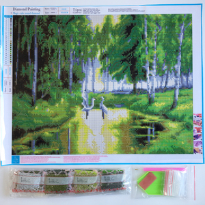 "Grues de Forêt" DMC Colors Rhinestones Diy Diamond Painting Kit - Product Image 2