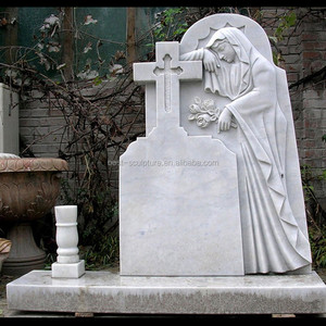 Estatua de mármol de Ángel tumbado, escultura para decoración de cementerio - Product Image 5