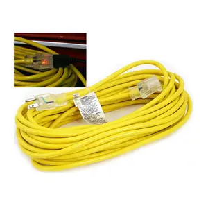 Extension Cable Heavy Duty Yellow Extension Cable Extension Cable With 3 Prong Grounded Plug For Safety 25 Ft Lighted Outdoor Extension Cord