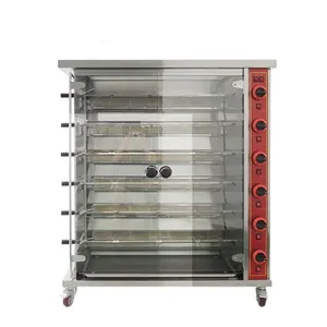 6-Layer Industrial Vertical Electric/Gas Chicken Rotisserie Oven Machine