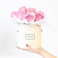 Personalisierte Wasserdichte Runde Starre Blumen-Ballon-Geschenkpapierhüteboxen mit Benutzerdefiniertem Logo & Farbe für Rosen-Bouquet-Verpackung