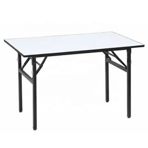 Mesa de comedor rectangular moderna, mueble blanco de PVC con pies ajustables, muebles para el hogar, muebles comerciales, EZ-66C