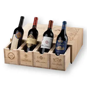 Pan nuevo producto Pino barato caja de vino de madera vino personalizado de almacenamiento de cerveza caja de madera caja