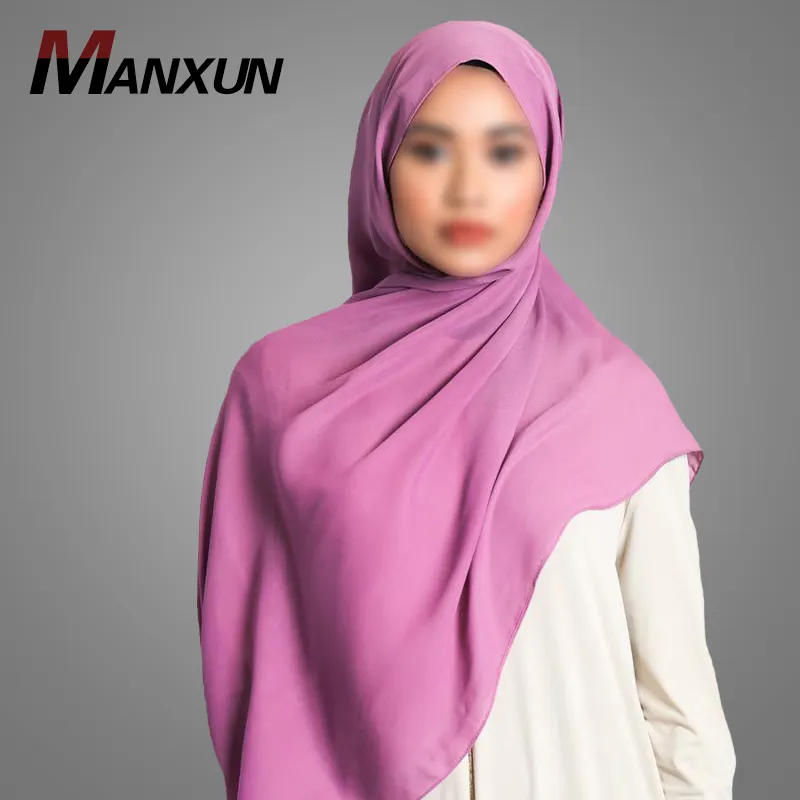 Good Quality Ladies Muslim Women Hijab Chiffon Scarf Purple Shawl Islamic Clothing