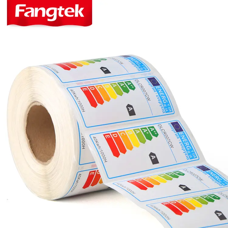 Özel Yapışkan Baskı Kağıdı Klima Sticker Enerji Verimliliği için Etiket Ev Aletleri