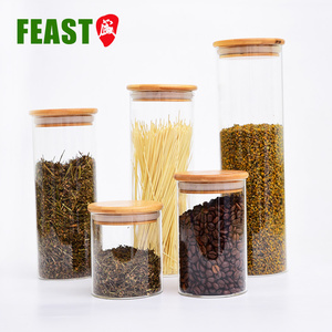 Cocina hermética <span class=keywords><strong>de</strong></span> alimentos personalizada, tuerca <span class=keywords><strong>de</strong></span> té <span class=keywords><strong>de</strong></span> flores con tapa <span class=keywords><strong>de</strong></span> bambú, tarro <span class=keywords><strong>de</strong></span> almacenamiento <span class=keywords><strong>de</strong></span> <span class=keywords><strong>vidrio</strong></span> - Product Image 5