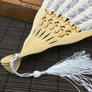 Amazon <span class=keywords><strong>Aliexpress</strong></span> Blanc Personnalisé Dentelle Bambou Ventilateur de Main avec Dentelle Poche <span class=keywords><strong>Sac</strong></span> pour le mariage - Product Image 5