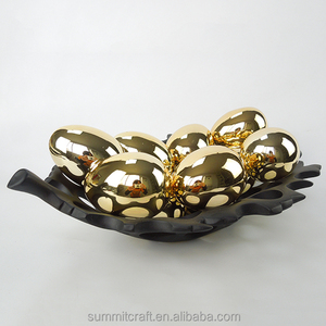 Custom Wholesale Electropalted Gold Decor Table Decorative <strong>Ceramic</strong> Shinny Golden Easter <strong>Eggs</strong> - Product Image 2