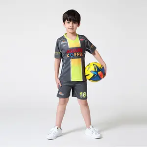 Oem Leeg Kids Team Voetbal Uniformen Nieuwe Ontwerp Kids Voetbal Slijtage Leverancier Jersey Thailand