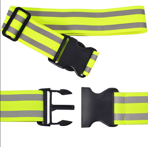 En471 Klasse 2 gut sichtbare reflektierende Taille fluor zierende elastische Polyester gewebe Taille Sicherheit reflektierende Gürtel band - Product Image 4