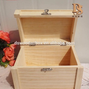 Petit rectangle multifonction en bois cadeau boîte au trésor inachevé pas cher boîte en bois avec <span class=keywords><strong>tiroir</strong></span> pour articles divers matériel en bois - Product Image 3