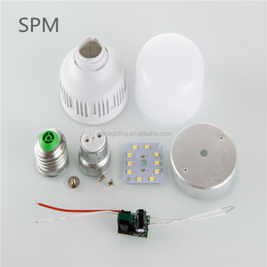 raw materials 18w e27b22 plastic aluminum housing led light bulb parts