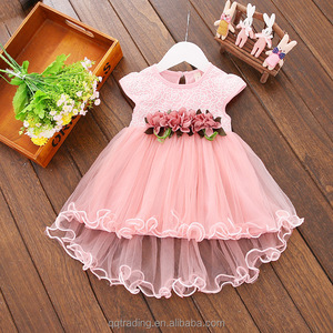 Abito Estivo di Qualità <span class=keywords><strong>per</strong></span> Bambina di 2 Anni, Nuovo Modello con Motivi Floreali e Pizzo, Stile Principessa - Product Image 2