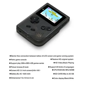 Retro Mini Game Console Handheld Game Player 169 Jogos Suporte TF Card Baixar 32 Bit Videogames