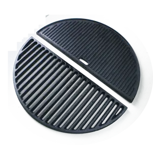 STEEL EGG BBQ Charcoal Ceramic Kamado BBQ Grill Accessory Cast Iron Plate Half Griddle And Half Grill Half Moon Griddle