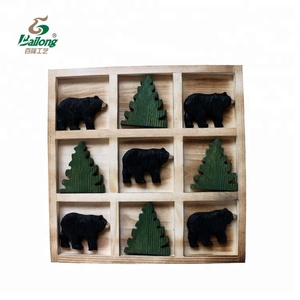 Gioco del Tris in Legno Fatto a Mano con Design Animale Personalizzato, Stile Rustico Decorativo - Product Image 3
