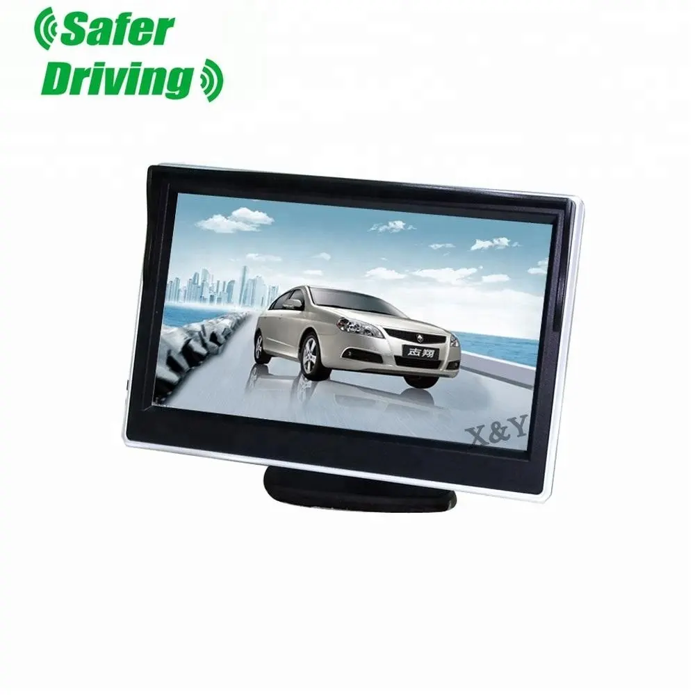 Viser TFT LCD شاشة سيارة 12 فولت حامل سيارة Tft Lcd شاشة لوحة القيادة RGB XY Saferdriving 5 بوصة AV عالمي قابل للتعديل