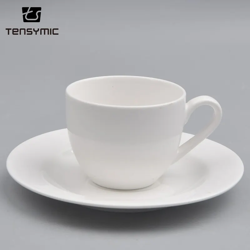 80Ml Mini Porselein Witte Keramische Moderne Koffie Thee Kop En Schotel Set