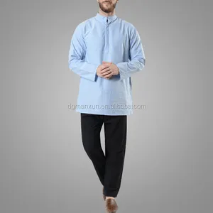 Newest half open muslim tunic islamic abayas arabic top for men