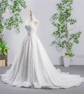 RSM66491 — robe de mariée romantique avec perles, tenue de plage, vente en gros