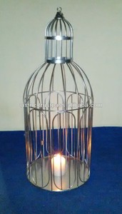 เชิงเทียนแบบเสาสำหรับงานแต่งงานของตกแต่งกรงนกทำจากโลหะ - Product Image 3