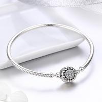 BAGREER SCB059 Beliebte basis kette armreif sunflower weiß gold überzogene armband 925 silber diy armreif frauen schmuck