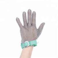 Gants anti-coupure 316L en maille d'acier pour boucher, type gant de chaîne