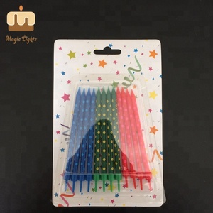 Buen diseño 10 cm altura tres colores impresión del punto fino torta <span class=keywords><strong>vela</strong></span> - Product Image 2