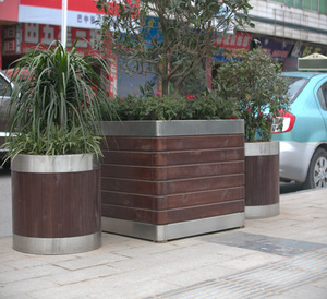 vintage wood outdoor rustic street antique large size plant pots planters for trees