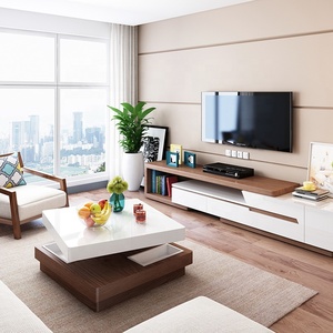 Two Layer Hidden Storage Design Modern Home Furniture Rotatable High Gloss MDF <strong>Swivel</strong> Coffee <strong>Table</strong> - Product Image 2