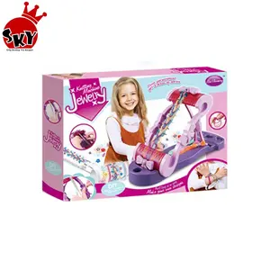 Hot product diy 2 in 1 speelgoed breien machine voor accessoires meisje