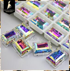 Bán Buôn Đá Quý 4527 Hình Chữ Nhật Pha Lê AB Glass Loose Flatback Brass Claw Thiết Pha Lê Fancy Đá Sew On Rhinestone - Product Image 3