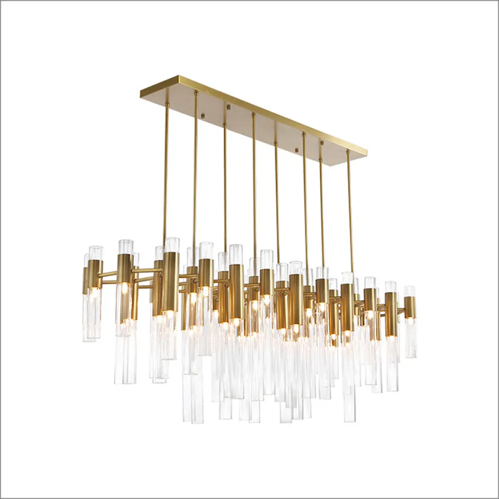 Luminaire Led suspendu doré au design contemporain, éclairage d'intérieur, produit de luxe, luminaire décoratif de plafond, idéal pour un hôtel