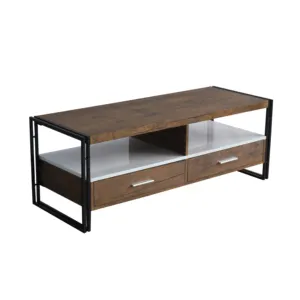 Wood modern cabinet TV Stand with two drawers for living room