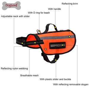 ハンドルと2つの無料の取り外し可能なパッチを備えた反射サービス犬ベストドッグハーネス - Product Image 4
