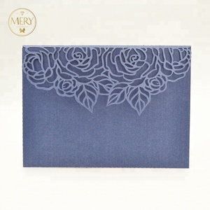 Invitation de <span class=keywords><strong>mariage</strong></span> classique de style rose avec pochette pour carte RSVP, invitation découpée au laser - Product Image 3