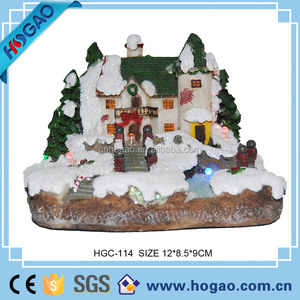 Personalizada LED Navidad pueblo ciudad ornamento con luz y sonido resina Navidad figuritas y juguetes para la venta al por mayor - Product Image 4