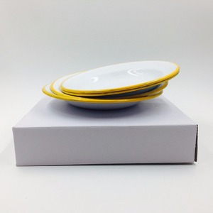 Smalto porcellanato utensili <span class=keywords><strong>di</strong></span> plastica rotondo dello smalto del metallo <span class=keywords><strong>di</strong></span> latta piatti/pentola <span class=keywords><strong>di</strong></span> smalto piatto e in acciaio al carbonio vaschetta dello smalto e smalto set da campeggio - Product Image 6
