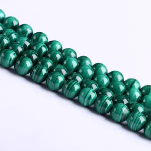 8mm round malachite gemstone beads for jewelry design