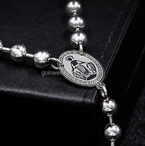 <span class=keywords><strong>Rosario</strong></span> in <span class=keywords><strong>Acciaio</strong></span> Inossidabile, <span class=keywords><strong>Rosario</strong></span> Cattolico Religioso di Alta Qualità con Croce di Gesù - Product Image 4