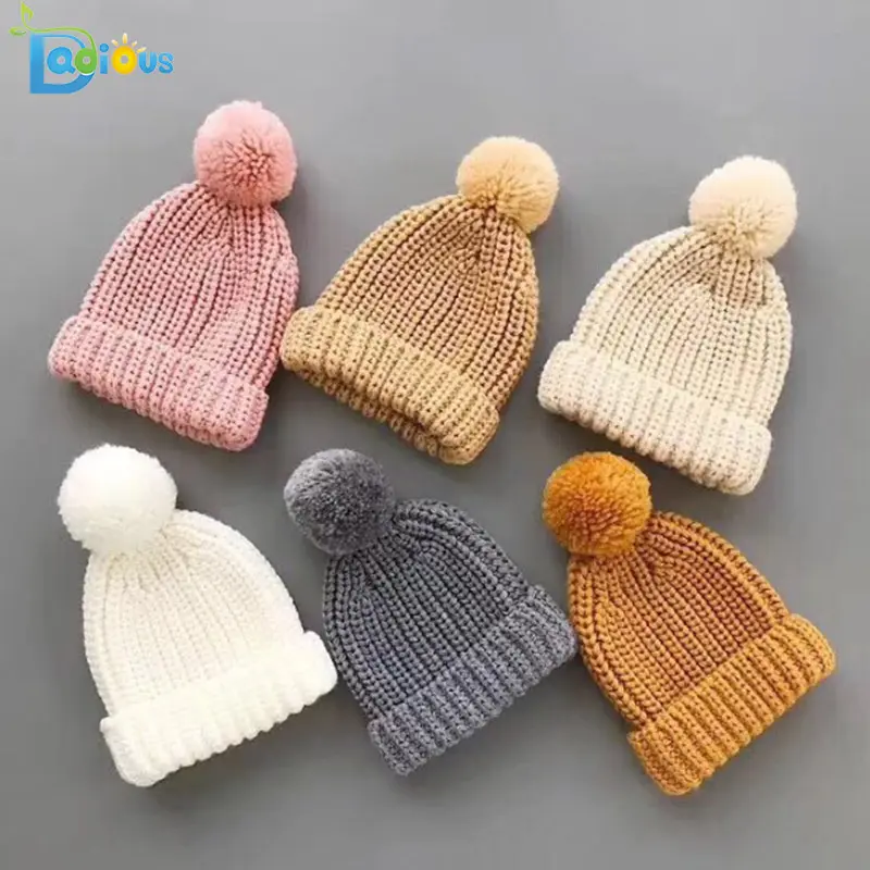 Fashion Toddler Baby Children Winter Autumn Cap Knitted Warm Beanie for Girls Boys