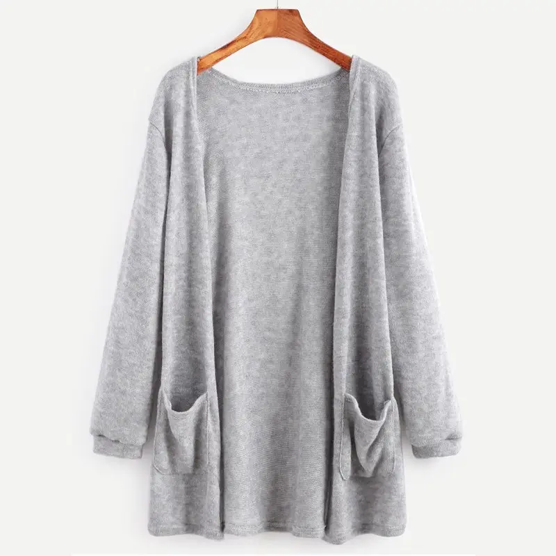 Cheap price Hot sale pocket casual knitting cardigan lady sweater coat