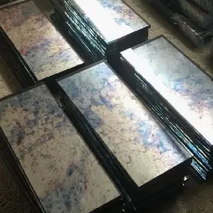 Dekorative abgeschrägte Antiqued spiegel glas fliesen