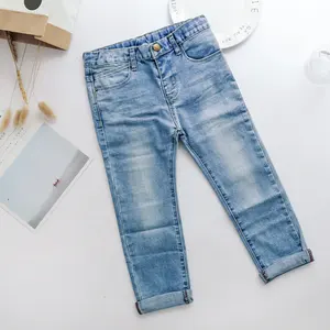 Celana Jins Anak Laki-laki Perempuan Grosir, Celana Jeans Robek Distressed, Celana Panjang Denim untuk Anak Laki-laki dan Perempuan