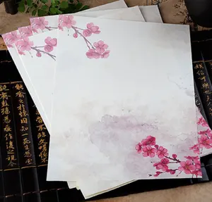 Chinesische Art Umschläge Vintage Blumen Dekoration Schreibpapier Brief Set für Student Office School Supplies Briefpapier