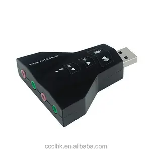 7.1 通道 USB 2.0 3D 声卡适配器麦克风扬声器适用于 PC 台式机