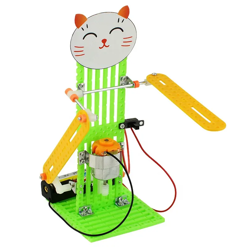 DIY kids science play toy fortune cat robot cat