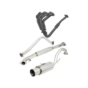 Non turbo exhaust header for 95-99 eclipse talon dsm 2g 420a 4.5 TIP RACING CAR EXHAUST SYSTEM 95 99 dzt